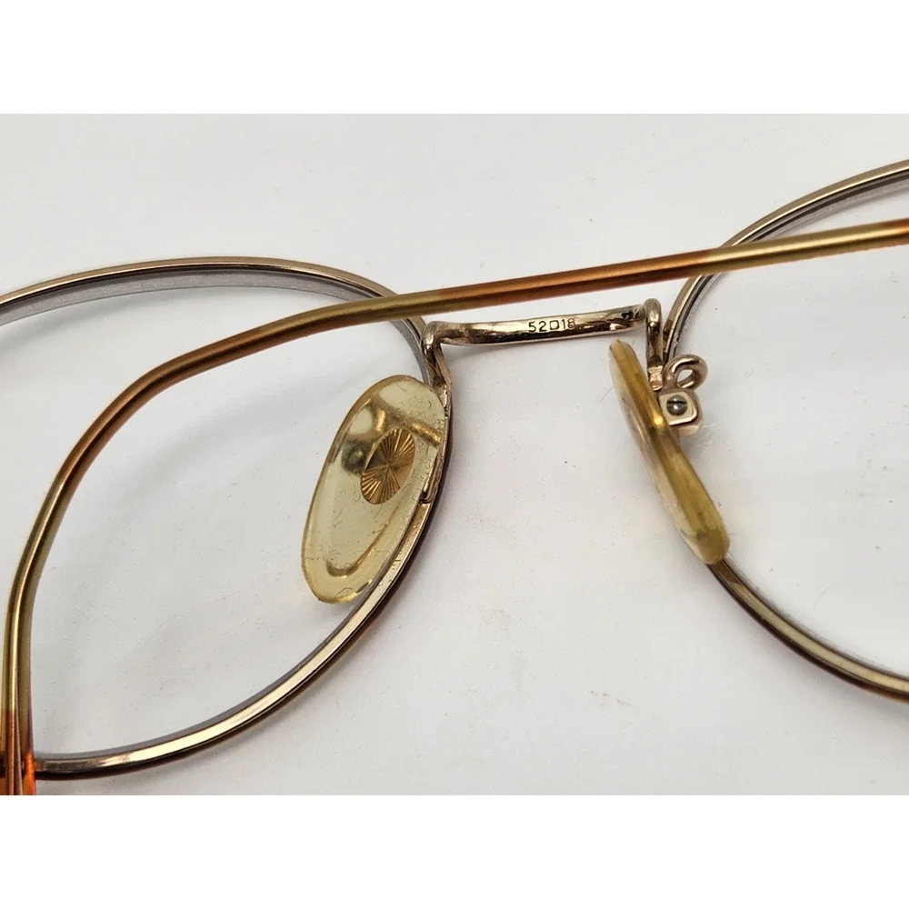 Gold Jordache Vintage Glasses Frames Eyeglasses Nerdy Retro Girly 52-18